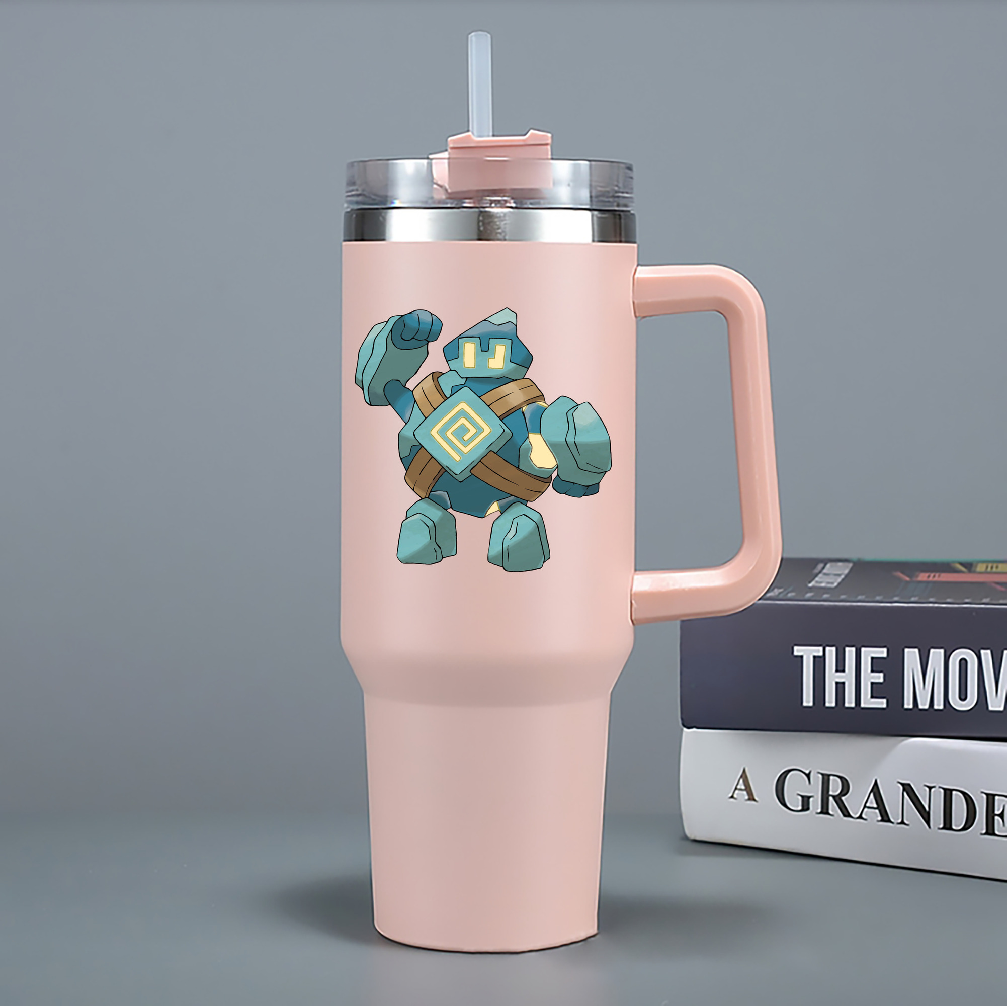 （画像用） ポケットモンスター Pokémon 1200mL車用タンブラー - クリスタルステッカー（プラスチックストロー付き）